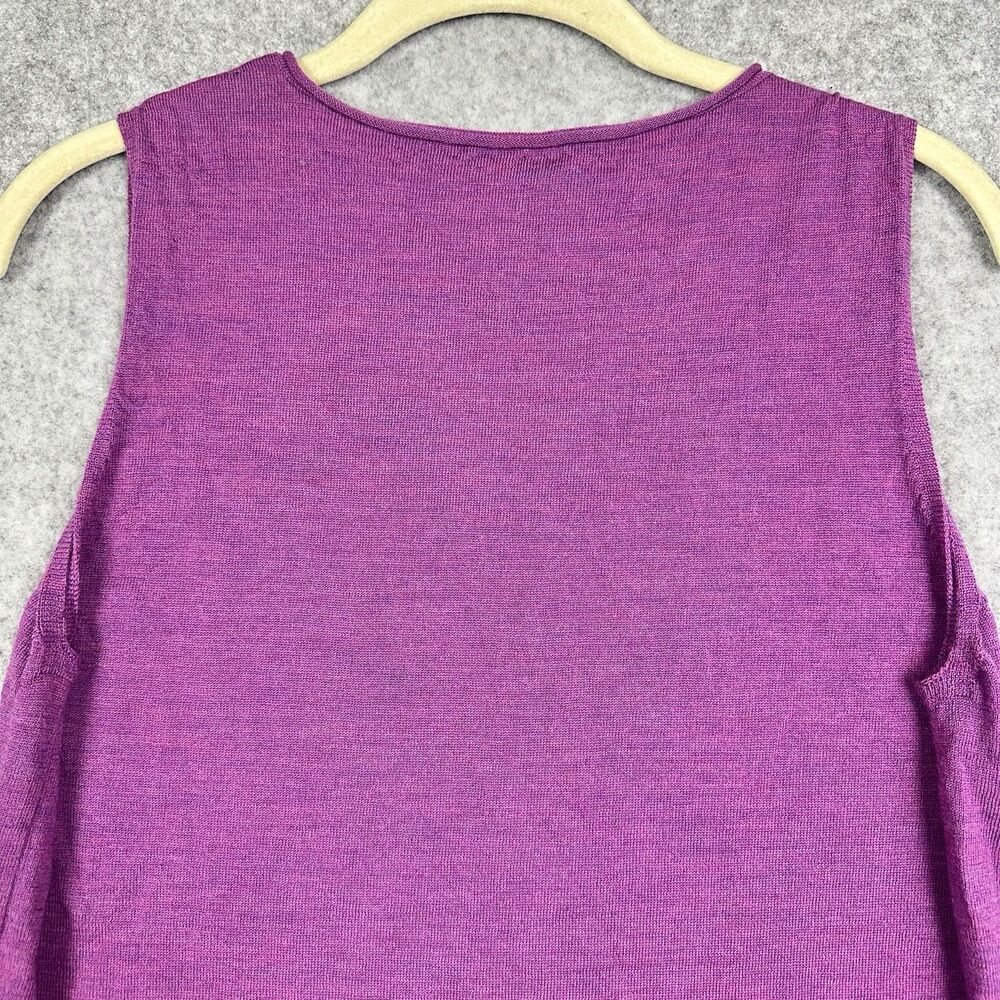 Eileen Fisher Knit Tank Top Women M Purple Merino Wool Italian Yarn Quiet Luxury - Picture 5 of 11